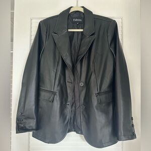 Black vegan leather jacket / blazer